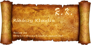 Rákóczy Klaudia névjegykártya