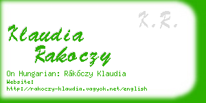 klaudia rakoczy business card
