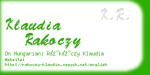 klaudia rakoczy business card